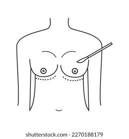 Women Breast surgery icon. Element of anti aging outline icon. Thin line Breast, surgery.