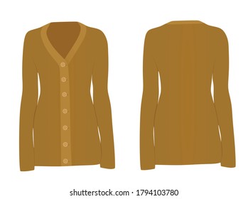 Women brown jumper. vector illustration