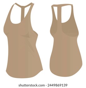 Women brown top tank. vector illustration