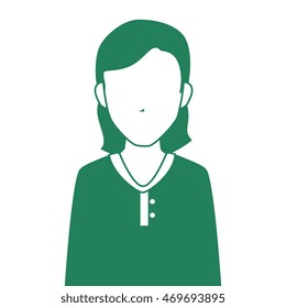 women business  face leader executive office work professional green vector illustration isolated 