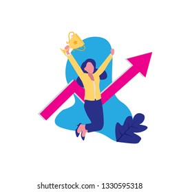 Women business increase flat design