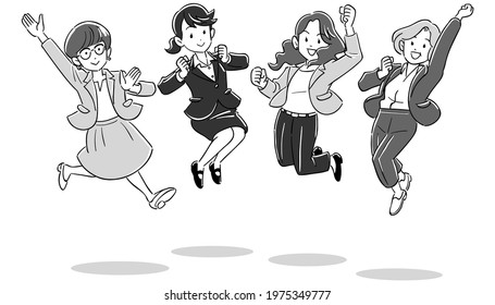 Women business team to jump