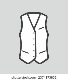 Women business waistcoat line icon on a background. Linear symbol. Outline sign. Editable stroke. Vector illustration.