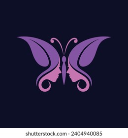 logotipo de mariposa de mujeres, mariposa con mujeres