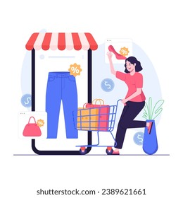 Women buy many products when online stores have discounts