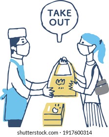 Women buying food on takeaway