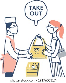 Women buying food on takeaway