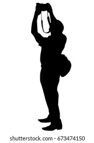 Mujeres con una cámara de fondo blanco
