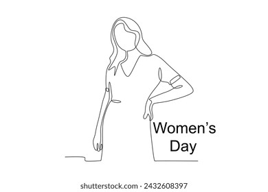 Women can now become prime minister. Women day one-line drawing