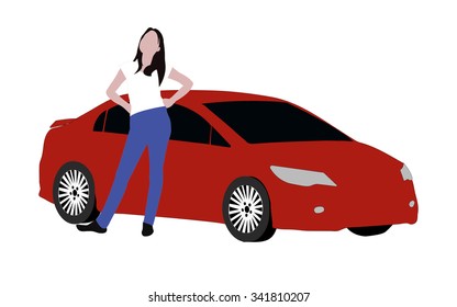 women and car