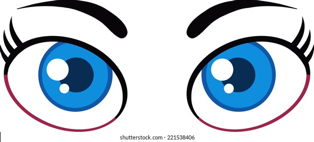 Women Cartoon Blue Eyes Vector Illustration Stock Vector (Royalty Free ...