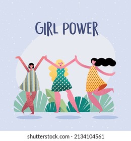 women cartoons of girl power