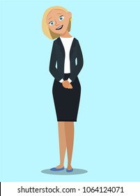 Women in casual clothes . Character for your project. Vector illustration castle in style.