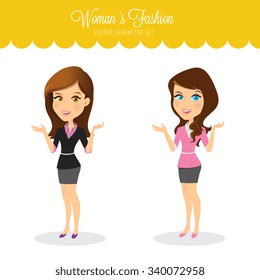 Women character set, Business girls, Vector Illustration