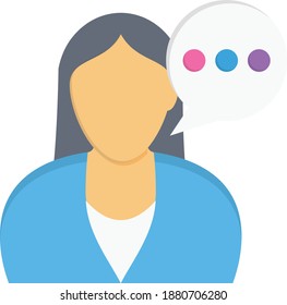 women chat vector flat colour icon