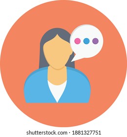women chat vector flat colour icon