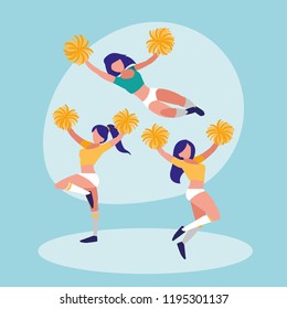 women cheerleader isolated icon