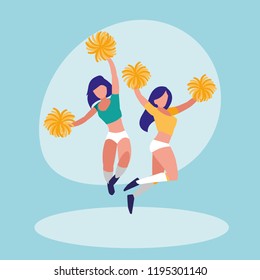 women cheerleader isolated icon
