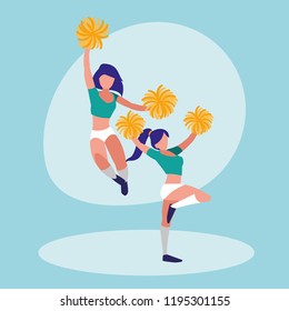 women cheerleader isolated icon