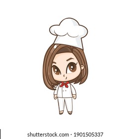 Women Chef Character Vector on Background     
