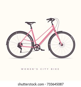 Women City Bike, vector illustration