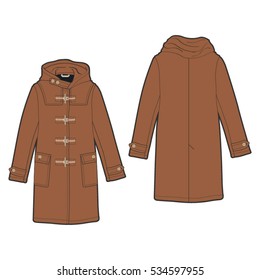 Women Classic Duffle Coat Template