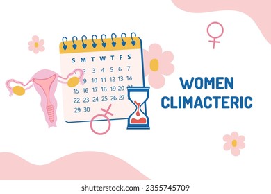 Women climacteric, menopause concept background