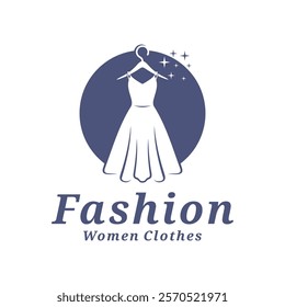 Women Clothes logo design vector illustration. Women Fashion logo concept template