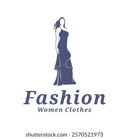 Women Clothes logo design vector illustration. Women Fashion logo concept template