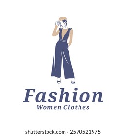 Women Clothes logo design vector illustration. Women Fashion logo concept template