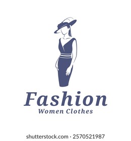 Women Clothes logo design vector illustration. Women Fashion logo concept template