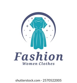 Women Clothes logo design vector illustration. Women Fashion logo concept template