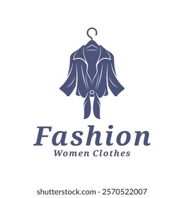 Women Clothes logo design vector illustration. Women Fashion logo concept template