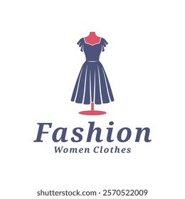 Women Clothes logo design vector illustration. Women Fashion logo concept template