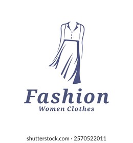 Women Clothes logo design vector illustration. Women Fashion logo concept template