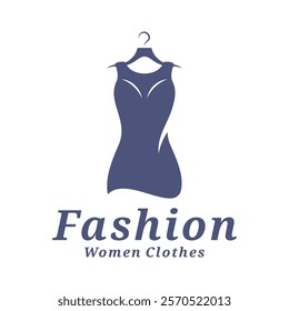 Women Clothes logo design vector illustration. Women Fashion logo concept template