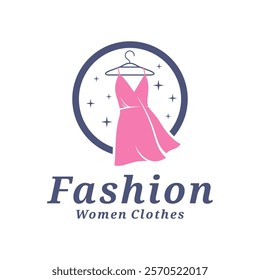 Women Clothes logo design vector illustration. Women Fashion logo concept template