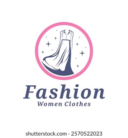 Women Clothes logo design vector illustration. Women Fashion logo concept template