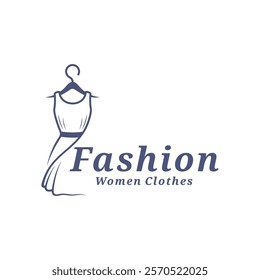 Women Clothes logo design vector illustration. Women Fashion logo concept template