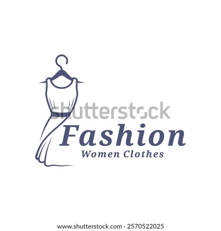 Women Clothes logo design vector illustration. Women Fashion logo concept template