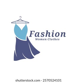 Women Clothes with love logo design vector illustration. Women Fashion logo concept template