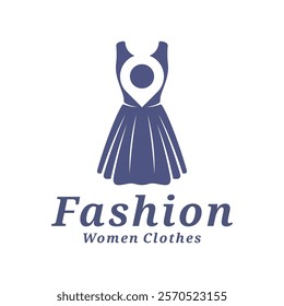 Women Clothes with point logo design vector illustration. Women Fashion logo concept template