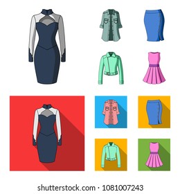 Women Clothing cartoon,flat icons in set collection for design.Clothing Varieties and Accessories vector symbol stock web illustration.