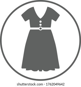Women clothing, gray girl dress icon