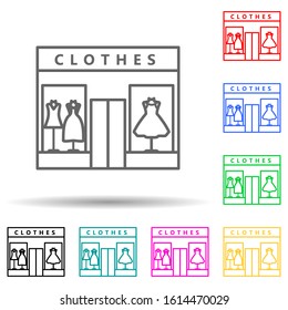 women clothing store multi color style icon. Simple thin line, outline vector of mall shopping center icons for ui and ux, website or mobile application