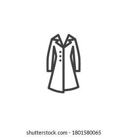 Women coat with collar line icon. linear style sign for mobile concept and web design. Winter coat outline vector icon. Symbol, logo illustration. Vector graphics
