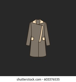 Women coat symbol simple flat icon on background