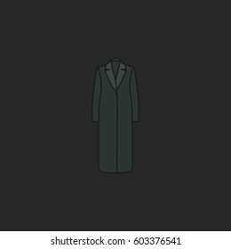 Women coat symbol simple flat icon on background