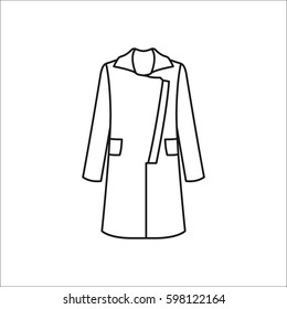Women Coat Symbol Simple Line Icon Stock Vector (Royalty Free ...
