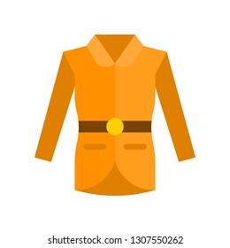Women coat vector illustration, flat design icon